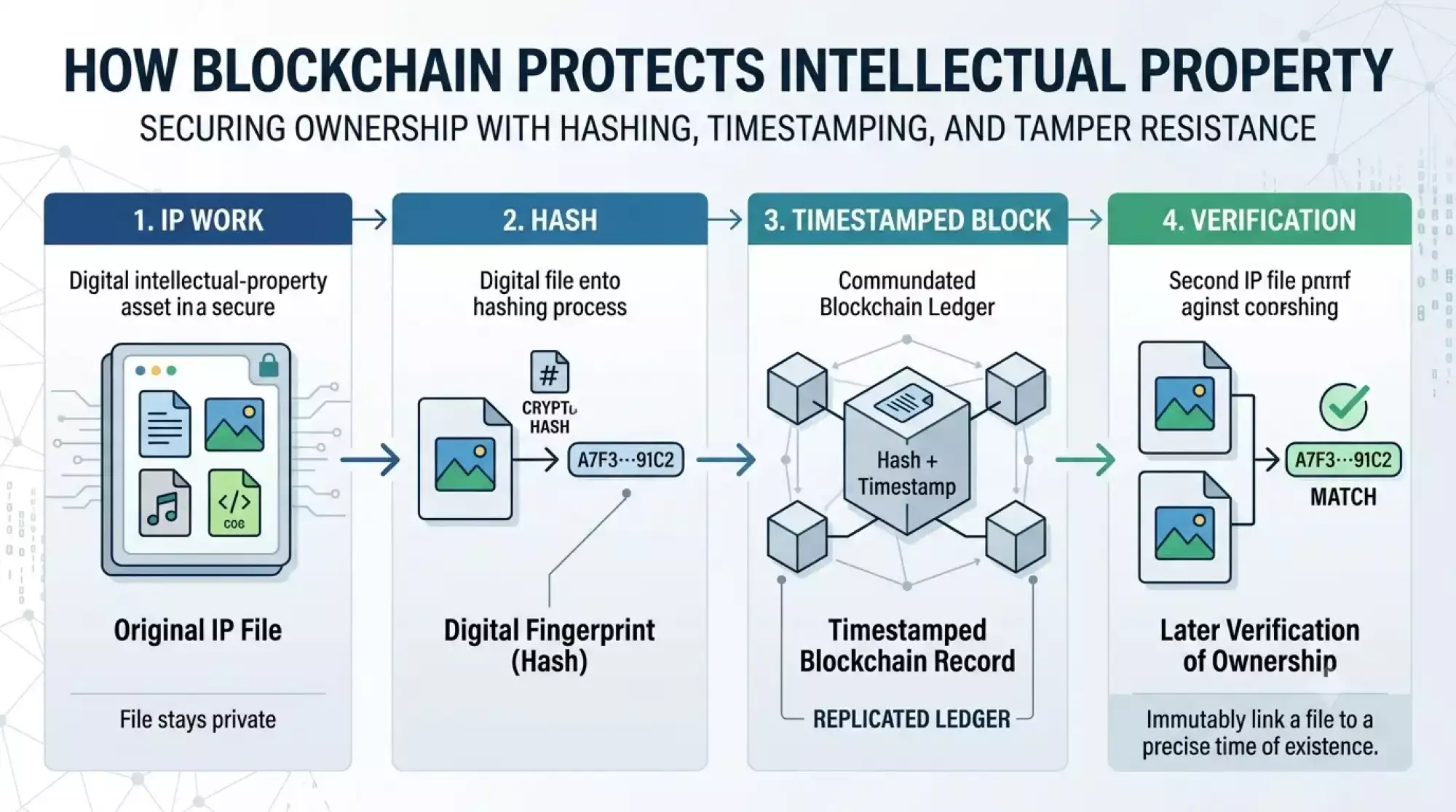 How does blockchain protect intellectual property?