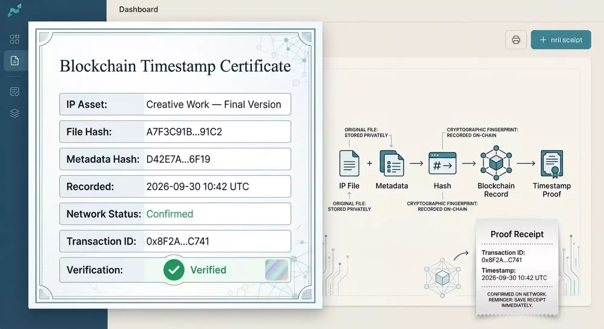 blockchain timestamp certificate